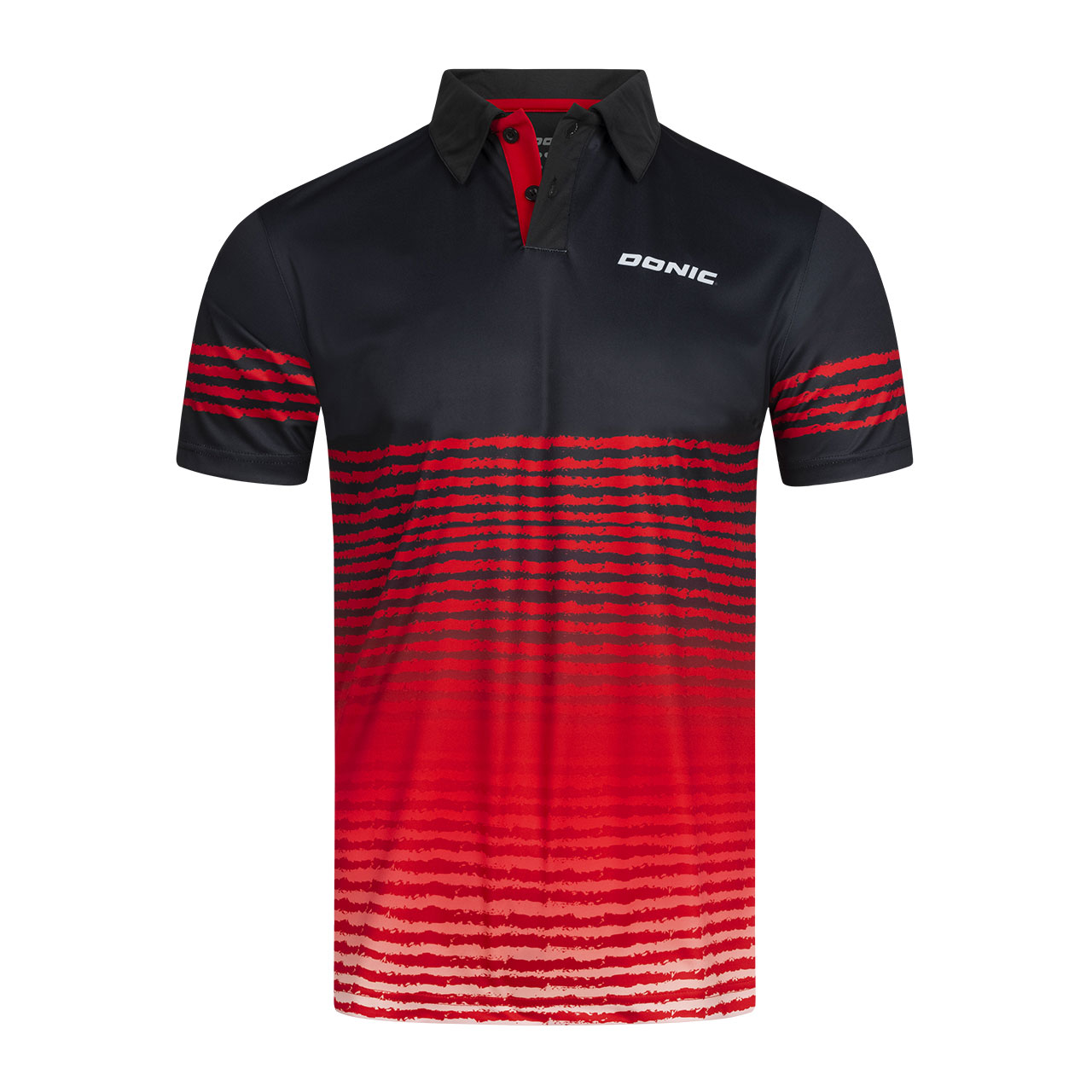 polo shirt black red